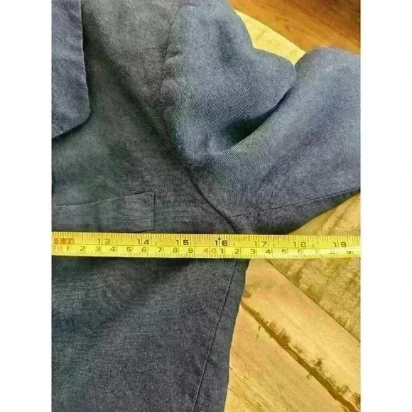 Talbots Classic Linen Blend Blazer Women's Size 2P Navy Nautical Career - Picture 8 of 8